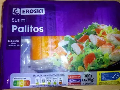 Palitos de surimi Eroski 4 x 75 g, code 8480010290493