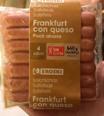 Salchicha Frankfurt con queso eroski , code 8480010316469