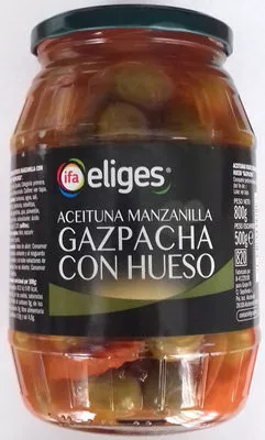 Aceituna manzanilla gazpachos con hueso Eliges 800 g neto, 500 g escurrido, 820 ml, code 8480012009116