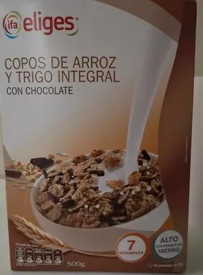 Copos de arroz y trigo integral con chocolate Eliges , code 8480012012536