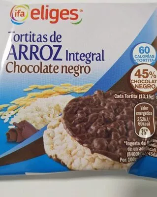 Tortitas de arroz integral chocolate negro Eliges , code 8480012026915