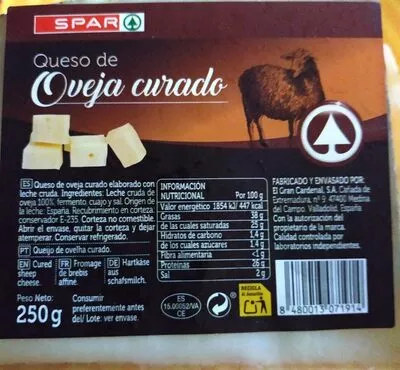 Queso de oveja curado Spar 250 g, code 8480013071914