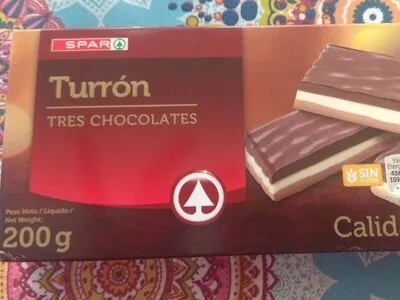 Turrón tres chocolates Spar 200 g, code 8480013180555