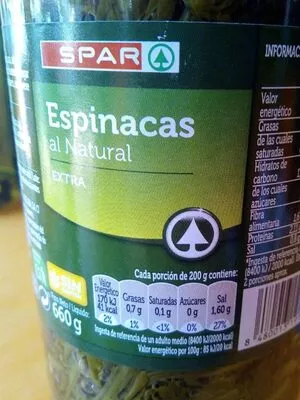 Espinacas al natural Spar , code 8480013191292