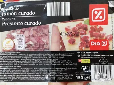 Taquitos de Jamón serrano Dia 150 g, code 8480017009319