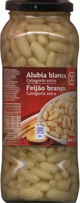 Alubias blancas cocidas en conserva Dia, Dia - Distribuidora Internacional de Alimentación S.A. 540 g (neto), 400 g (escurrido), 580 ml, code 8480017012333