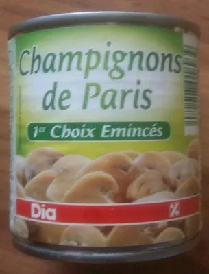 Champignons de Paris 1er choix éminces Dia , code 8480017018939