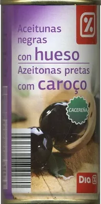 Aceituna negra con hueso Dia 350 g (neto), 200 g (escurrido), 370 ml, code 8480017067364