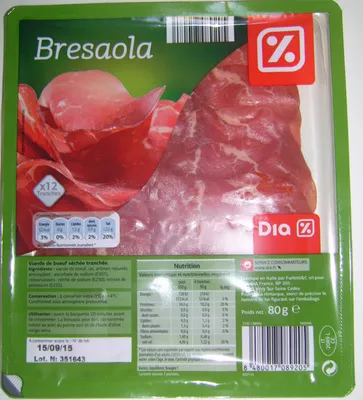 Bresaola Dia 80 g, code 8480017089205