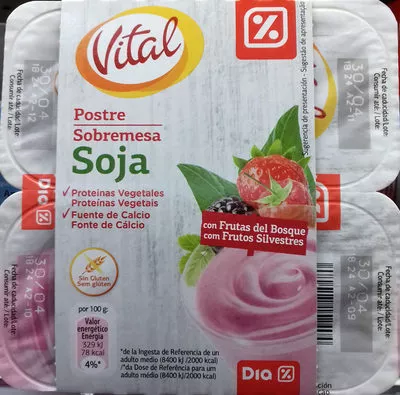 Postre de soja con frutas del bosque Dia 400 g (4 x 100 g), code 8480017152404