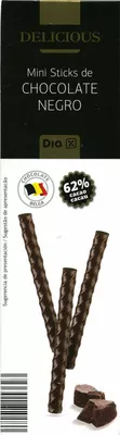 Delicious mini sticks de chocolate negro 62% cacao Dia 75 g, code 8480017153623