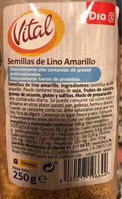 Semillas de lino amarillo dia 250 g, code 8480017196644