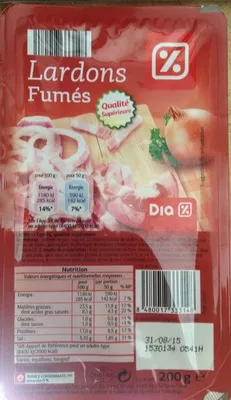 Lardons fumés (Qualité supérieure) Dia 200 g, code 8480017333148