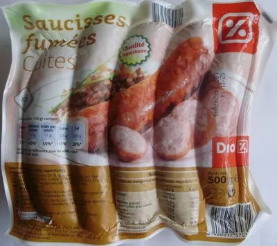 Saucisses fumées Cuites (x 5) Dia 500 g , code 8480017570314