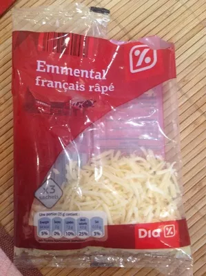 Emmental français râpé (29 % MG)  Dia 210 g (3 x 70 g), code 8480017602589