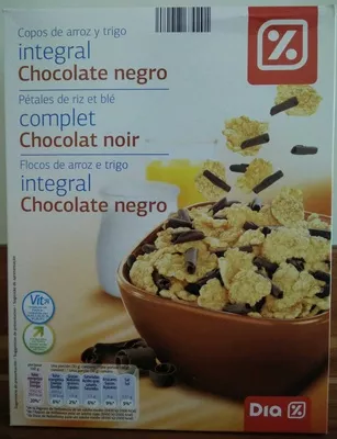 Pétales de riz et blé complet chocolat noir Dia 300 g, code 8480017679291