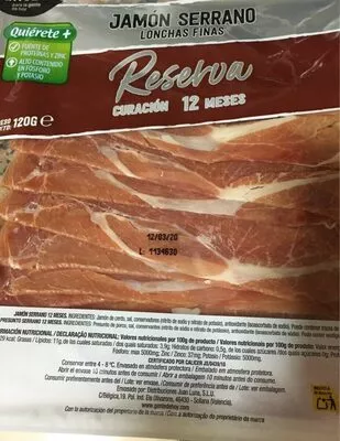 Jamon Serrano Reserva  120 g, code 8480024640253