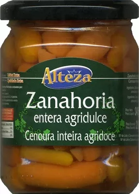 Zanahorias entera agridulce Alteza, Euromadi Ibérica S.A. 345 g (neto), 210 g (escurrido), 370 ml, code 8480024739223