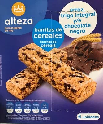 Barritas De Cereales Arroz Trigo Integral Chocolate Negro Alteza , code 8480024752567