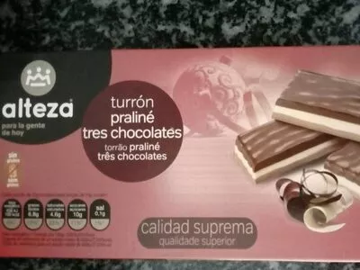 Turron praliné tres chocolates Alteza , code 8480024775276