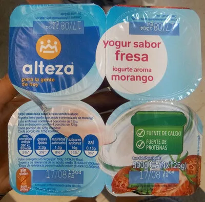 Yogur sabor fresa Alteza 500 g (4x125g), code 8480024812582