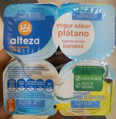 Yogur platano Alteza 500 g (4x125g), code 8480024812605