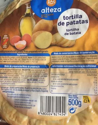 Tortilla de patatas Alteza 500 g, code 8480024821454