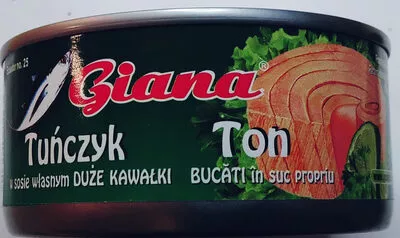 Tuńczyk w sosie własnym duże kawałki Giana 120 g (przed odsączeniem 170 g), code 8595241505350