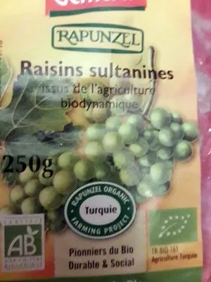 Raisins sultanines Rapunzel 250 g, code 8697418143959