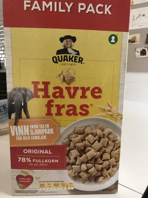 Havre fras Quaker 600g, code 8710398166104