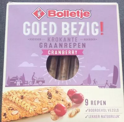 Krokante graanrepen cranberry Bolletje 210 gram, code 8710482533829