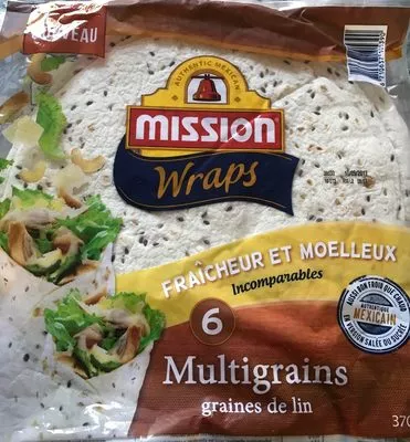 6 wraps multigrains Mission Wrap, Gruma 370 g, code 8710637105390