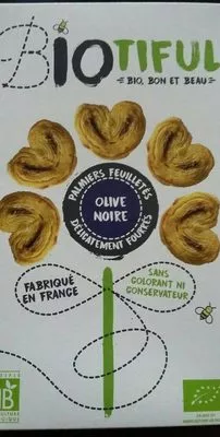 Palmiers feuilletés olive noire Biotiful 60 g, code 8710745910275