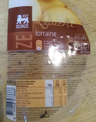 Quiche lorraine Delhaize 400 g, code 8710948573666