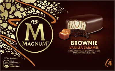 Magnum Barre Glacée Brownie Vanille Caramel x4 Magnum 200 ml (160 g), code 8711327393639