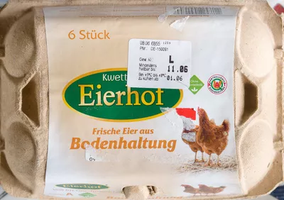 Frische Eier aus Bodenhaltung Kwetters Eierhof 6, code 8711427001700