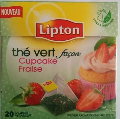 Thé vert façon cupcake fraise Lipton 20 sachets, code 8712100341915