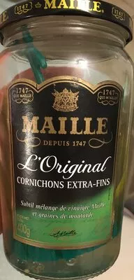 Maille Cornichons Extra-Fins Maille, Unilever 400 g (220 g égoutté), code 8712566246496