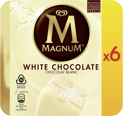 Magnum Glace Batonnet Chocolat Blanc Miko, Magnum 6 x 110 ml (474 g), code 8712566340309