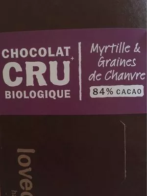 Chocolat 84% Myrtille Chanvre Lovechock com, Lovechock 70g, code 8718421154753