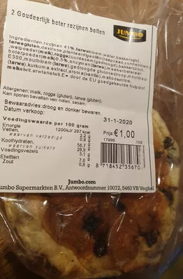 Goudelijk Boter Rozijnen Bollen Jumbo 2, code 8718452356706