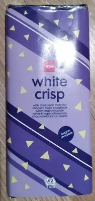 Chocolat blanc "white crisp" Hema 180 g, code 8718537033812