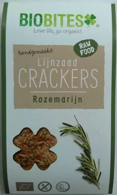 Lijnzaad Crackers Rozemarijn Biobites 30 g, code 8718564590104