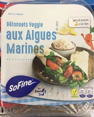 Batonnets veggie aux algues marines So Fine 180g, code 8718885891157