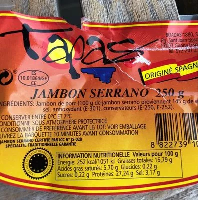 Jambon Serrano  , code 8822739101023