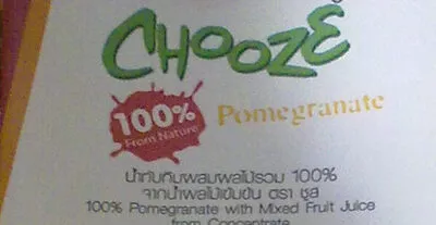 น้ำทับทิมผสมน้ำผลไม้รวม 100% ชูส, chooze 1 l, code 8850025555120