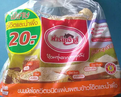 ขนมปังโฮลวีตชนิดแผ่นผสมข้าวโอ๊ตและน้ำผึ้ง ฟาร์มเฮ้าส์, Farmhouse 250 g, 10 pieces, code 8850123160226