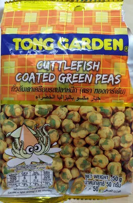 ถั่วลันเตา รสปลาหมึก ทองการ์เด้น, Tong garden 50 g, code 8850291103094