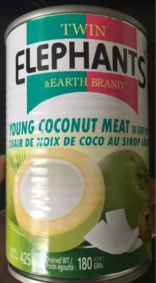 Chair de noix de coco au sirop léger Twin Elephants and Earth brand 425 g - égoutté : 180 g, code 8851011133285