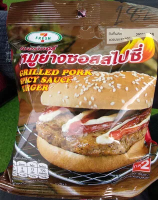 เบอร์เกอร์หมูย่างซอสสไปซี่ 7เฟรช, 7fresh, 7-11, cp, ซีพี, cpram 116 g, code 8851351132191